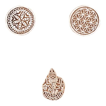 Set of 3 Piece New Mix Wooden Printing Block